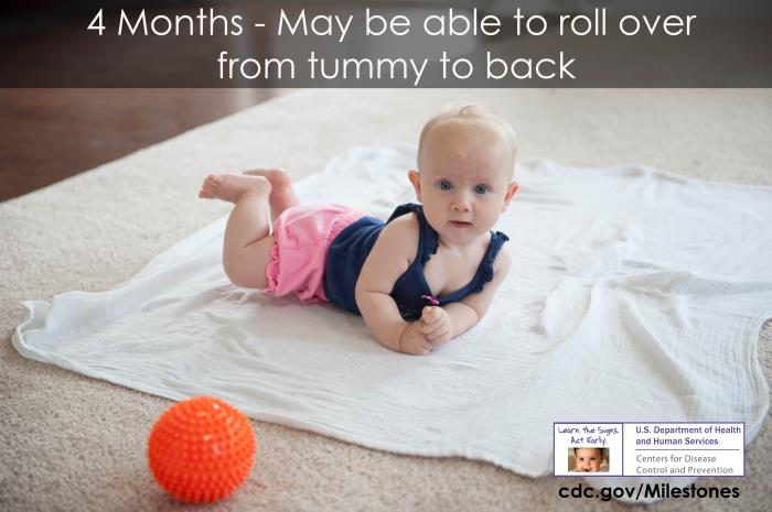 May roll over from tummy to back